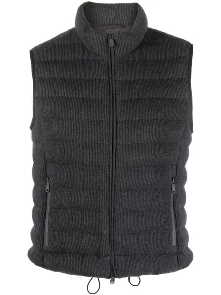 Brunello Cucinelli дутый жилет, серый