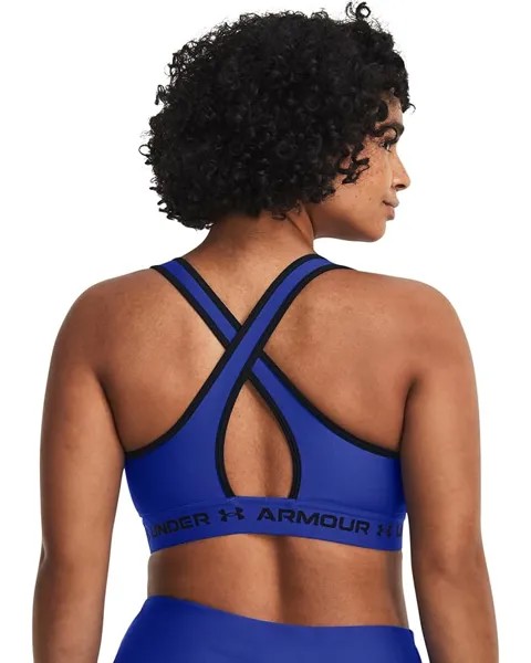 Бюстгальтер Under Armour Cross-Back Mid Bra, цвет Team Royal/Black