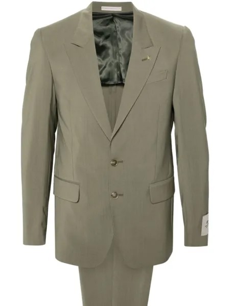 Костюм однобортный из натуральной шерсти Corneliani, зеленый