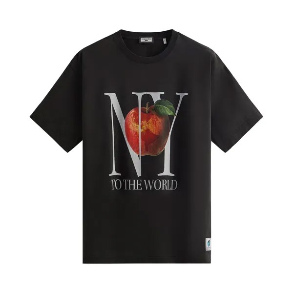Винтажная футболка Kith New York To The World, черная