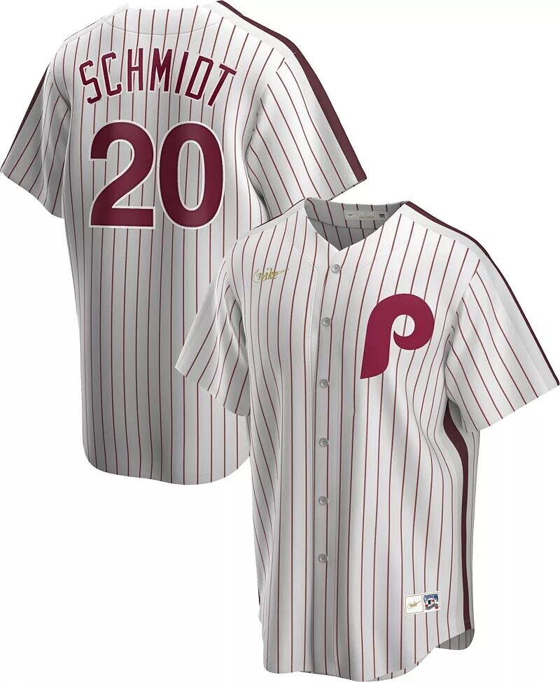 Мужской пуловер с v-образным вырезом Nike Philadelphia Phillies Mike Schmidt #20 Maroon Cooperstown