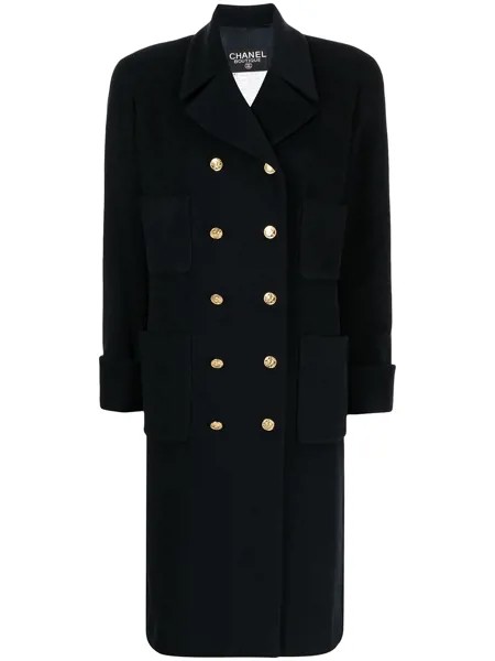 Chanel Pre-Owned кашемировое пальто 1980-1993 годов с пуговицами CC