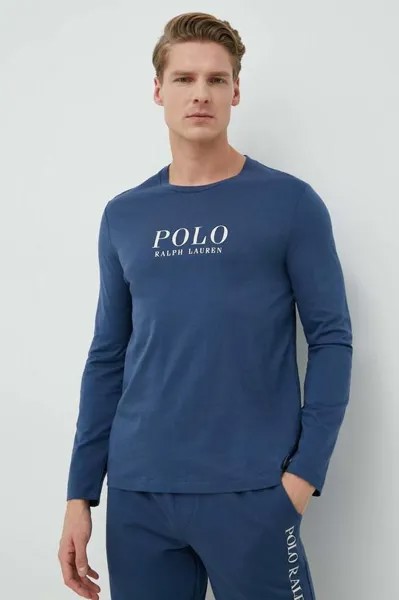 Хлопковая пижама с длинными рукавами Polo Ralph Lauren, темно-синий