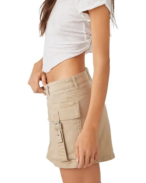 Юбка Free People Denim Cargo Skort, цвет Morning Oat