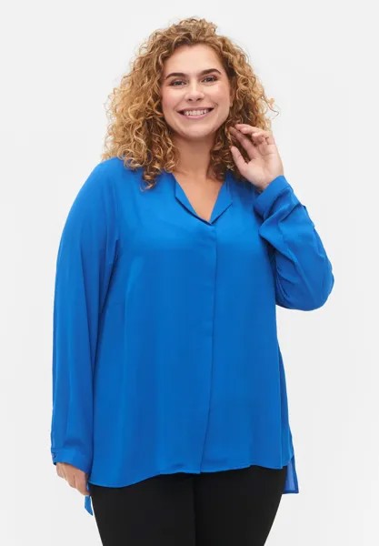 Блузка Zizzi SOLID С V-образным вырезом, цвет princess blue