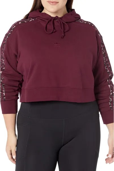 Худи Adidas Plus Size Hoodie Logo, цвет Maroon/Multicolor
