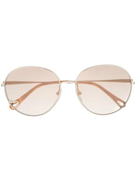 Chloé Eyewear солнцезащитные очки Aimée в круглой оправе