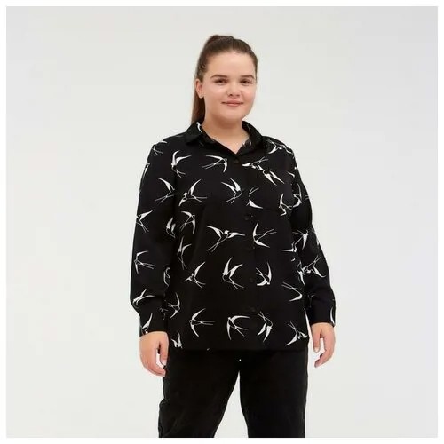 MIST Рубашка женская MIST plus-size, р.52, черный