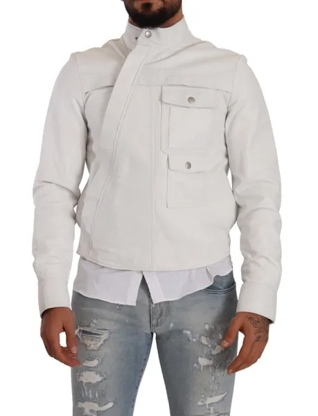 Куртка DIESEL Black Gold Collection Белое кожаное байкерское пальто IT46 / US36 / S 900 долларов США