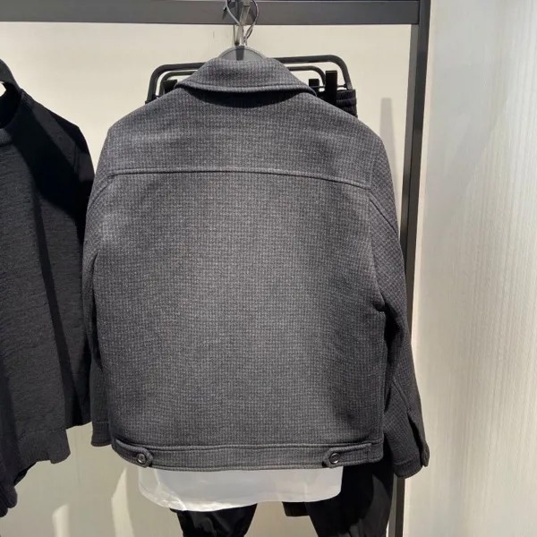 Куртка мужская шерстяная однобортная, карго-пиджак Slim Fit, деловая верхняя одежда в клетку для работы, Осень-зима
