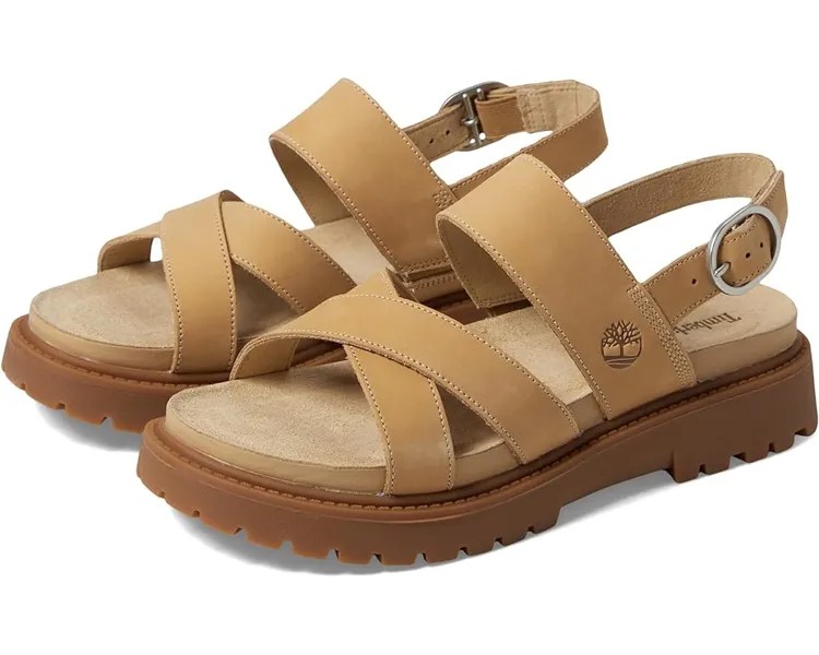 Сандалии Timberland Clairemont Way Cross Strap Sandals, цвет Medium Beige Nubuck