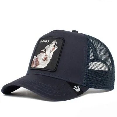 Hat Wolf GOORIN BROS Animal Farm Trucker Hats Animals Lone Wolf Bl