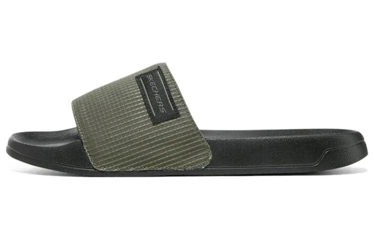 Боковые линии Шлепанцы мужские зеленые Skechers