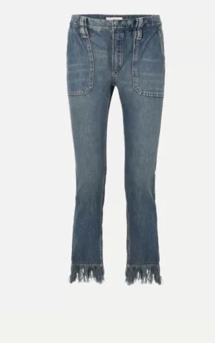 ChloÉ Джинсы из денима с отделкой бахромой Джинсы-брюки синего цвета ривьера 34 750 долларов США