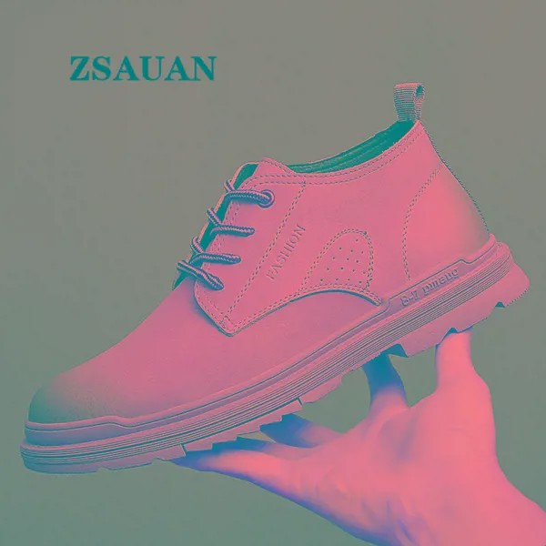 Мужские кожаные ботинки ZSAUAN, желтые повседневные ботинки на шнуровке, в стиле милитари, персиковые, 2022