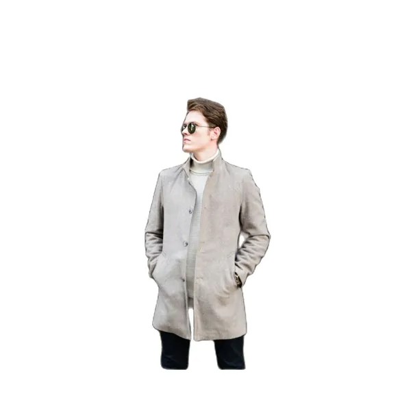 Мужское Норковое Пальто с воротником судьи, высокое качество, приталенный силуэт, с пуговицами спереди, мода 2021, сезон осень-зима, повседневная верхняя одежда