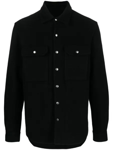 Rick Owens cashmere shirt jacket, черный