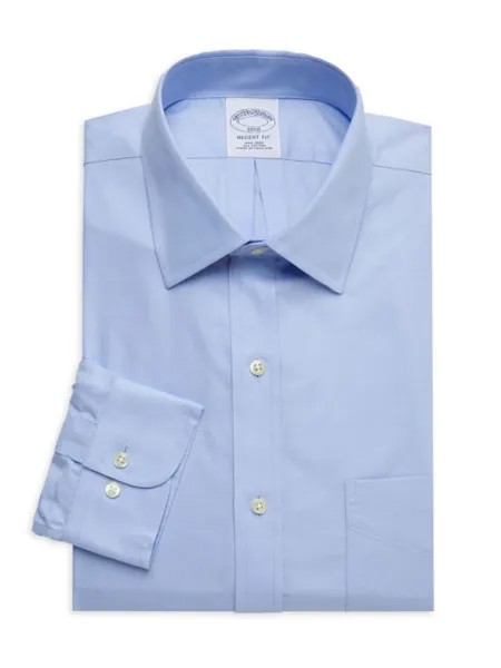 Однотонная классическая рубашка Regent Fit Brooks Brothers, синий
