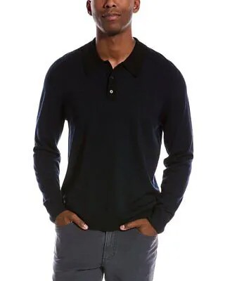 Шерстяной свитер-поло Theory Button Rega, черный, мужской, M