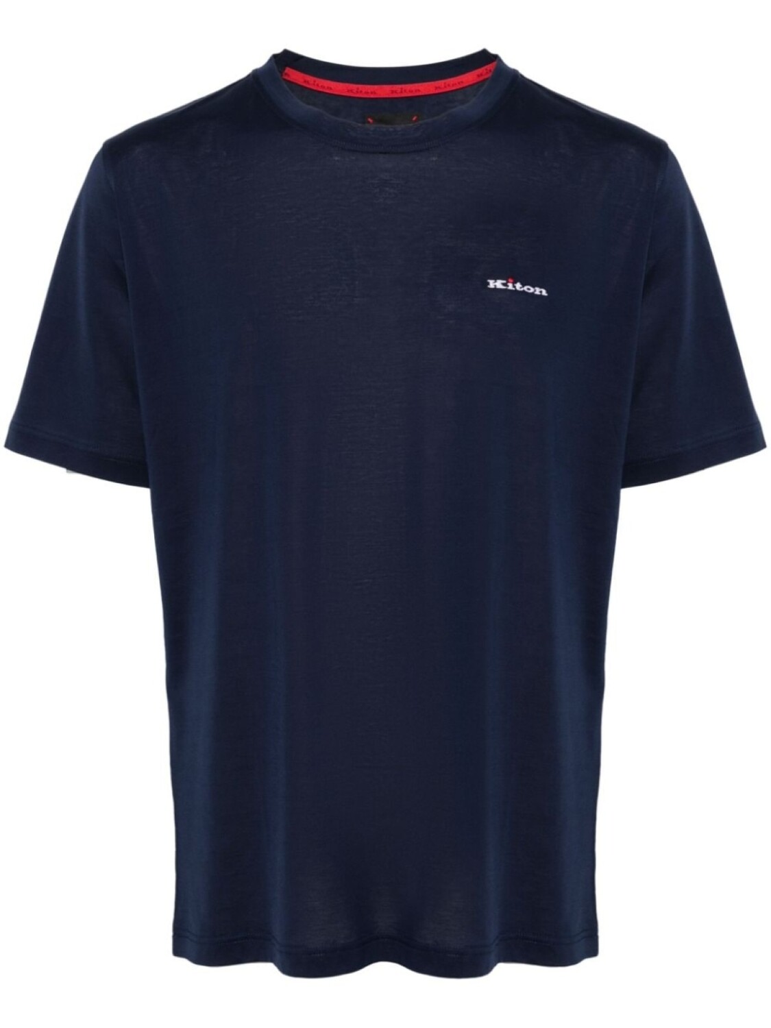 Kiton футболка из хлопка с вышитым логотипом, синий