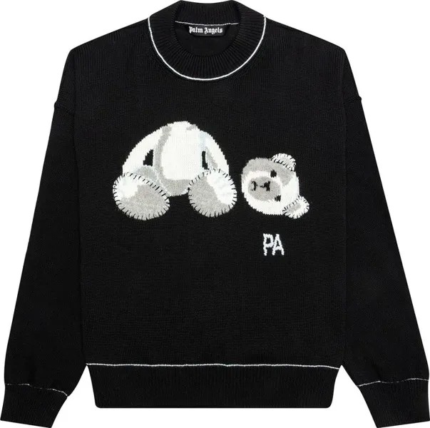 Свитер Palm Angels Ice Bear Sweater 'Black/White', черный