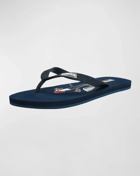 Мужские шлепанцы Cocorico Vilebrequin, цвет Bleu Marine