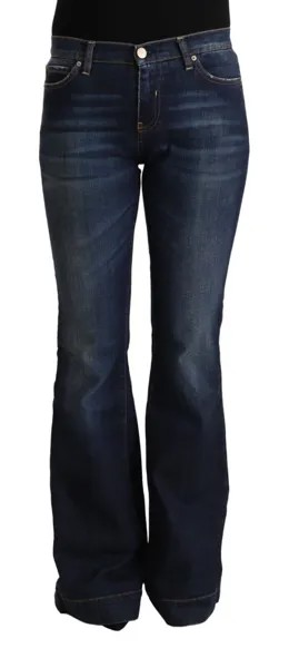 TWO WOMEN IN THE WORLD Джинсы расклешенные синие хлопковые повседневные джинсы со средней посадкой M 300 долларов США