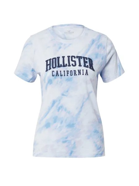 Футболка Hollister, темно-синий/светло-голубой