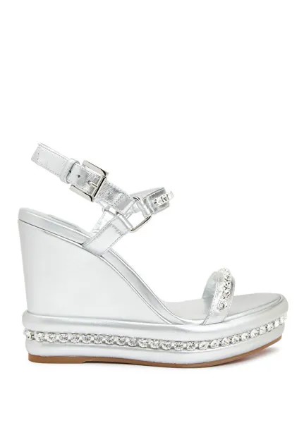 Серебристые женские кожаные эспадрильи Pyrastrass Christian Louboutin, серебряный