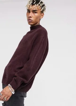 Фиолетовый пушистый свитер в стиле oversized с высоким воротником ASOS DESIGN