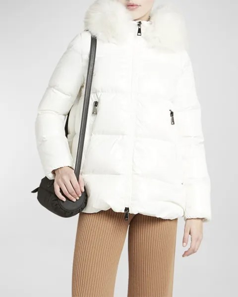 Короткая парка из искусственного меха Laiche Moncler