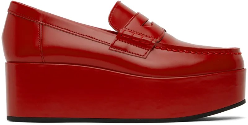 Красные лоферы на платформе Comme Des Garcons