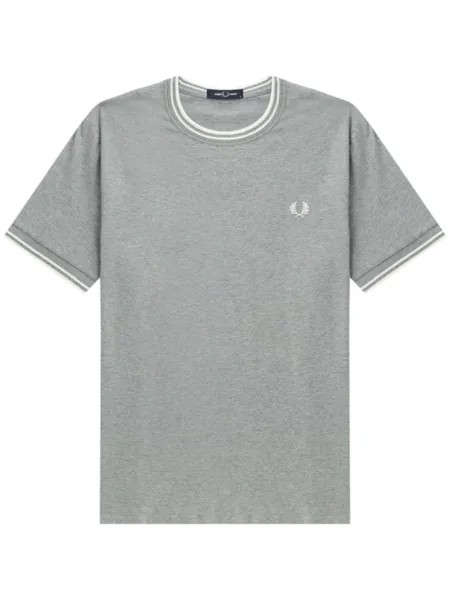 Fred Perry футболка с вышитым логотипом, серый