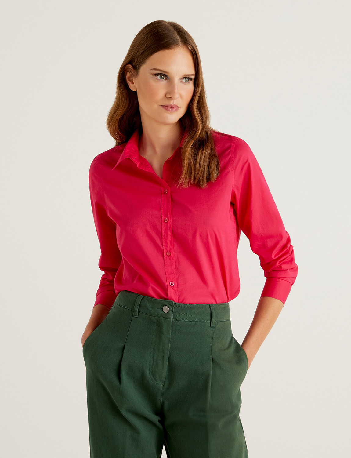 Рубашка женская United Colors of Benetton 21A_5CQY5QC13 розовая S