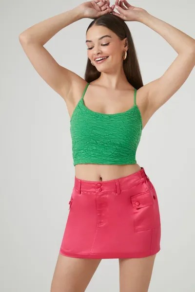 Мини-юбка трапециевидного силуэта карго Forever 21, розовый