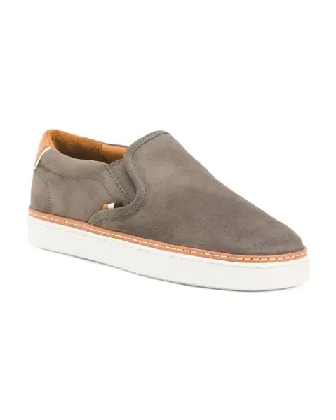 Мужские замшевые слипоны Alpha Allen Edmonds, цвет Magnet