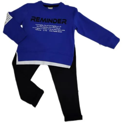 Комплект одежды   для мальчиков, свитшот и джинсы, повседневный стиль, размер 92, синий