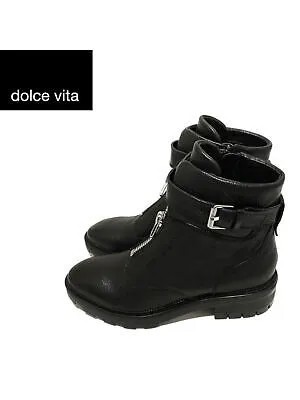 Черные женские кожаные ботильоны DOLCE VITA 1 дюйм на платформе Lurra Toe Block Heel 8.5