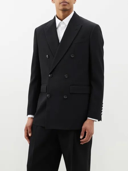 Двубортный шерстяной пиджак newman Burberry, черный