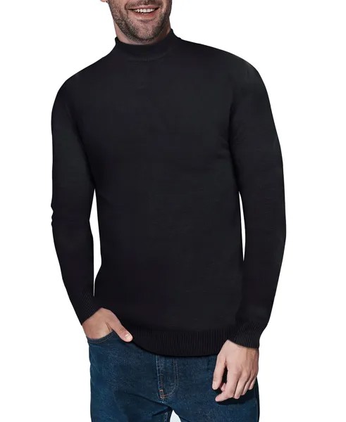 Мужской базовый пуловер средней плотности с воротником-стойкой X-Ray, черный