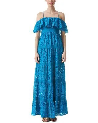 Платье макси Alice + Olivia Kia со сборками, женское синее 2