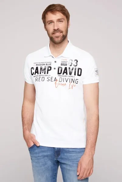 Рубашка-поло CAMP DAVID, хлопок, белый