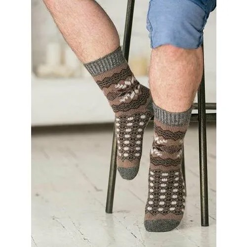 Носки Бабушкины носки, размер 41-43, коричневый, бежевый