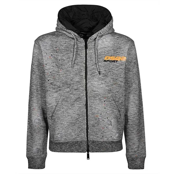 DSQ2 Sport Paint Splash Серая толстовка с капюшоном Dsquared2, серый