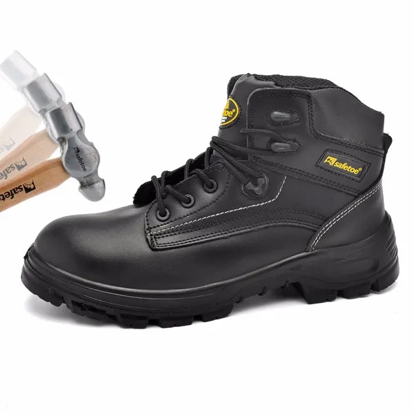 Safetoe бренд модные мужские рабочие ботинки со стальным носком спецобувь с гладкой кожей защитная обувь