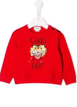 Gucci Kids свитер с принтом Tiger