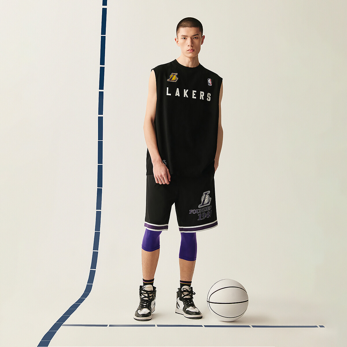 Nba X Jack&Jones X Lakers Nba майка унисекс Jack Jones, серый