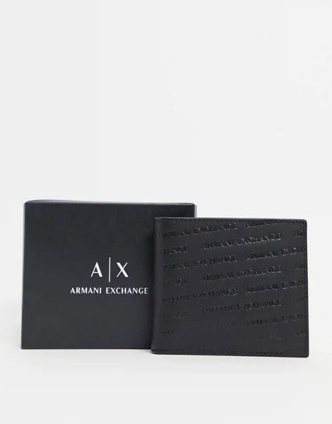 Черный бумажник с отделением для монет Armani Exchange