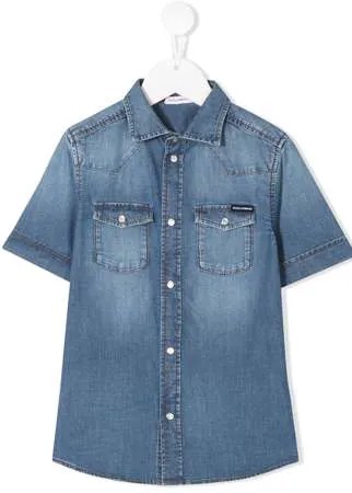 Dolce & Gabbana Kids джинсовая рубашка с короткими рукавами