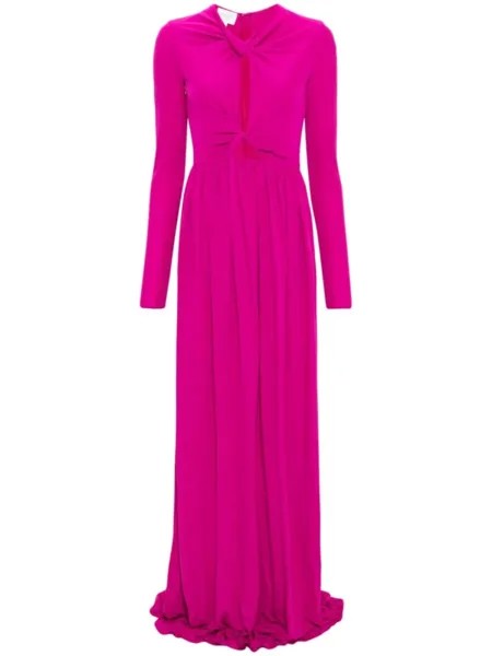 Giambattista Valli платье макси в рубчик, розовый
